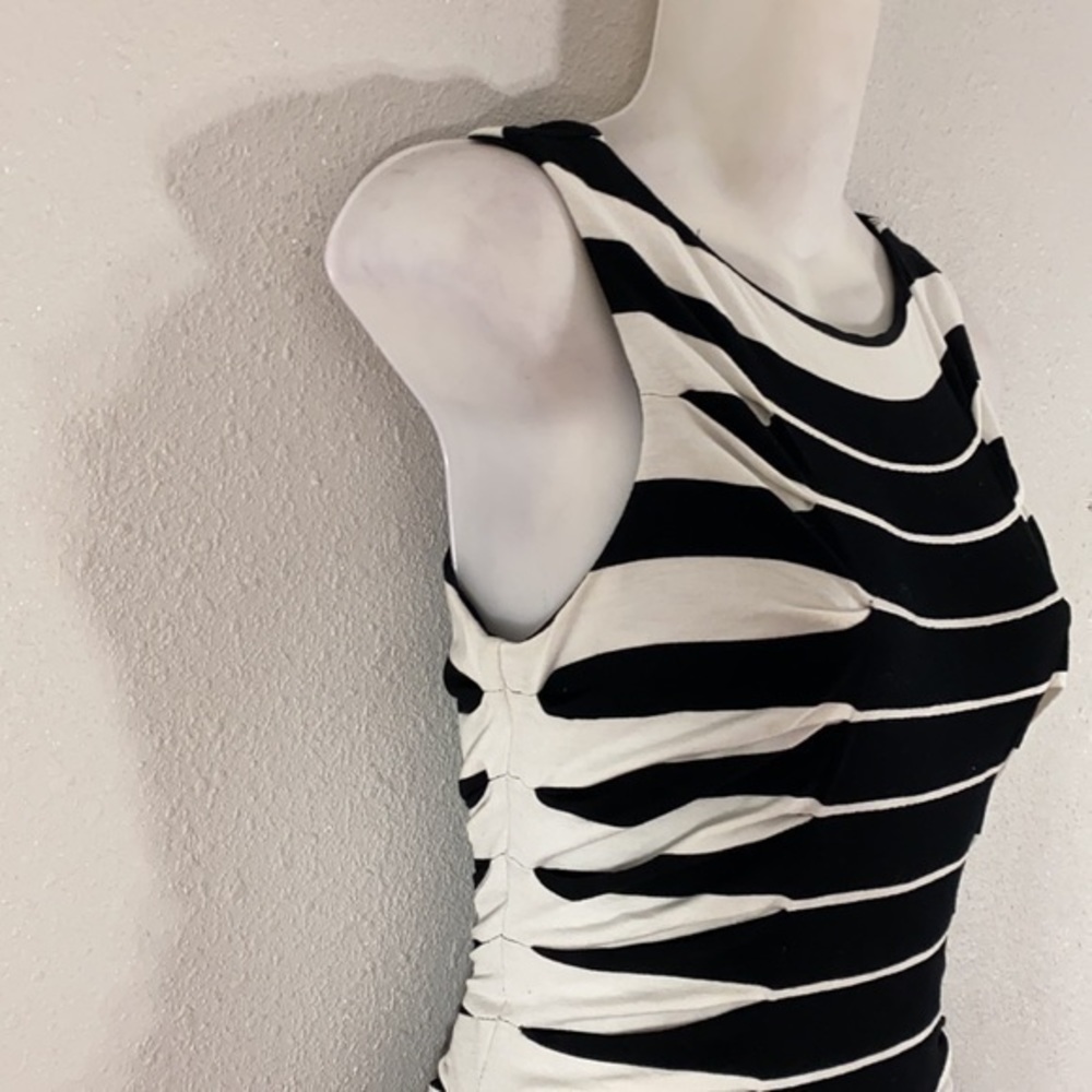 Betsey Johnson white black stripe bodycon dress K9 size 4 - Picture 8 of 11